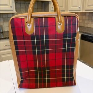 Vintage Red Plaid Thermos Picnic Set